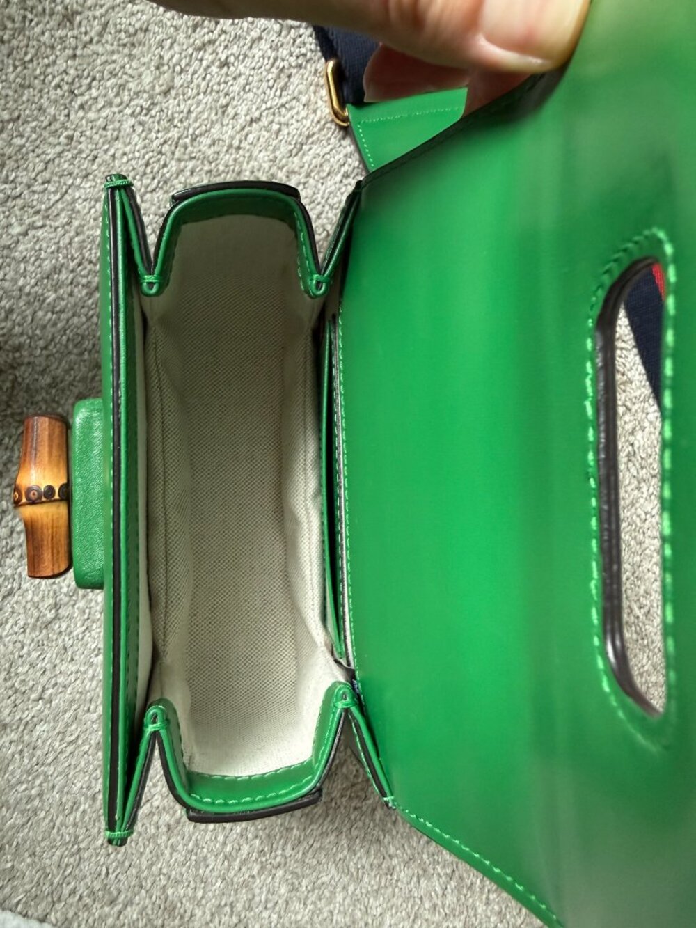 Gucci Bamboo 1947 bag-mini, green - Picture 10 of 11